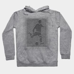 Football Player White Line Art Hoodie